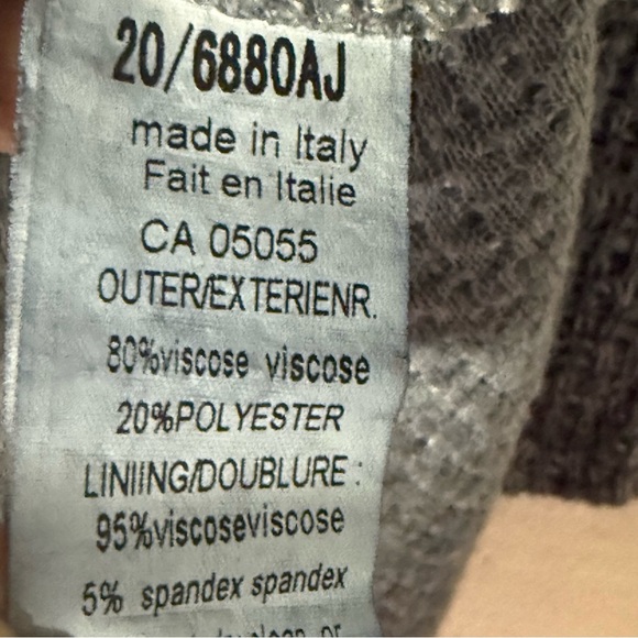 M Made In Italy Sweater Women L Blue Knit Sparkly Sequin V Neck Lace Floral Back - Picture 6 of 9